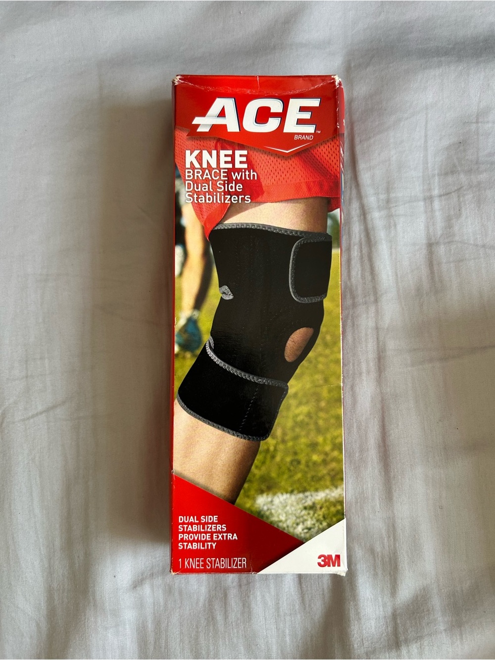 ACE Adjustable Knee Brace with Dual Side Stabilizers support weak, injured